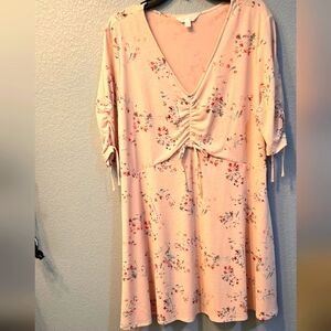 Lauren Conrad XL Soft Pink w/Petite Floral Bouquet Design Print. NWOT